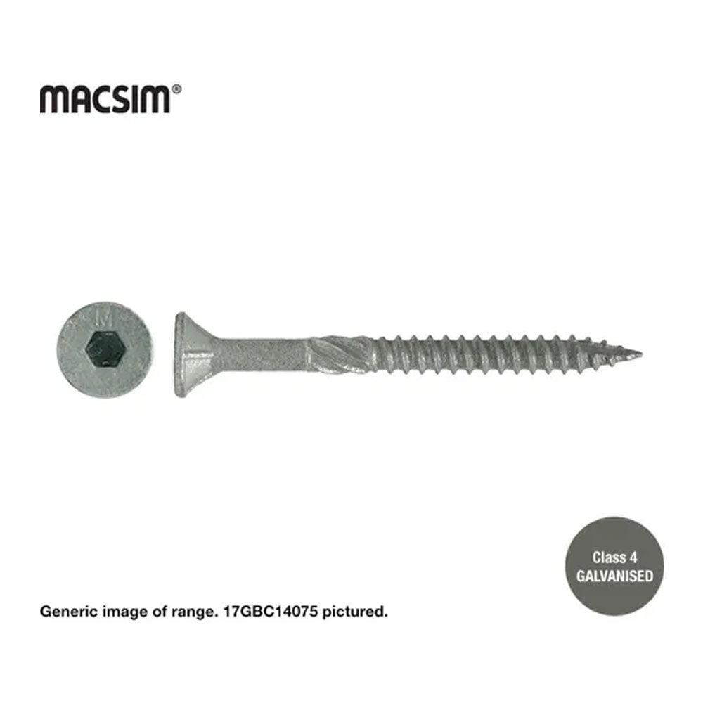 25Pce Hang Sell Pack of Type 17 14G x 50-100mm Galvanised Timber Batten Screws by Macsim