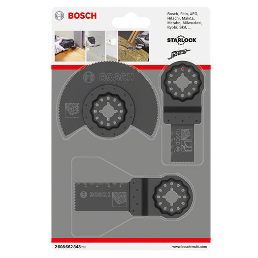 3Pce Multi Tool Blade Set 2608662343 by Bosch