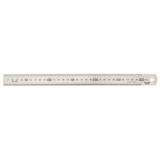 Stainless Steel Single Sided Metric Ruler (Graduations on Upper & Lower) by Toledo