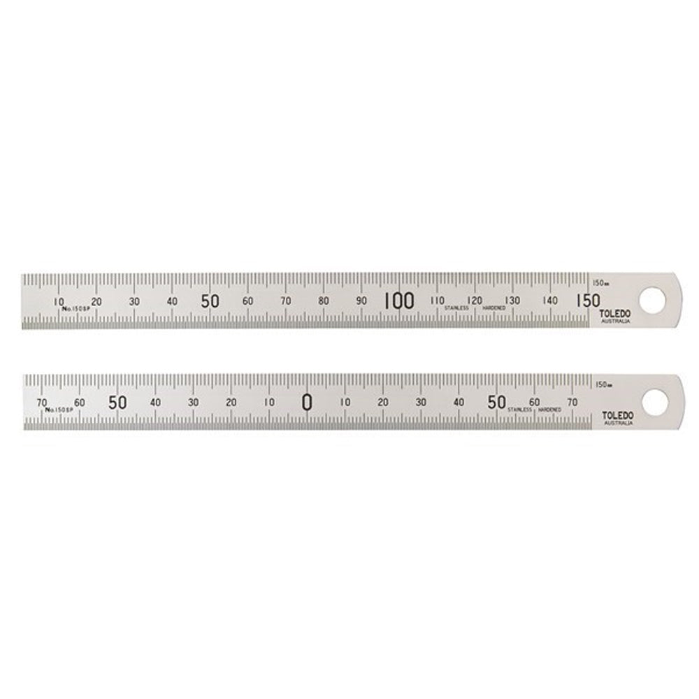 Stainless Steel Double Sided Metric Ruler (Graduations on Upper & Lower) by Toledo
