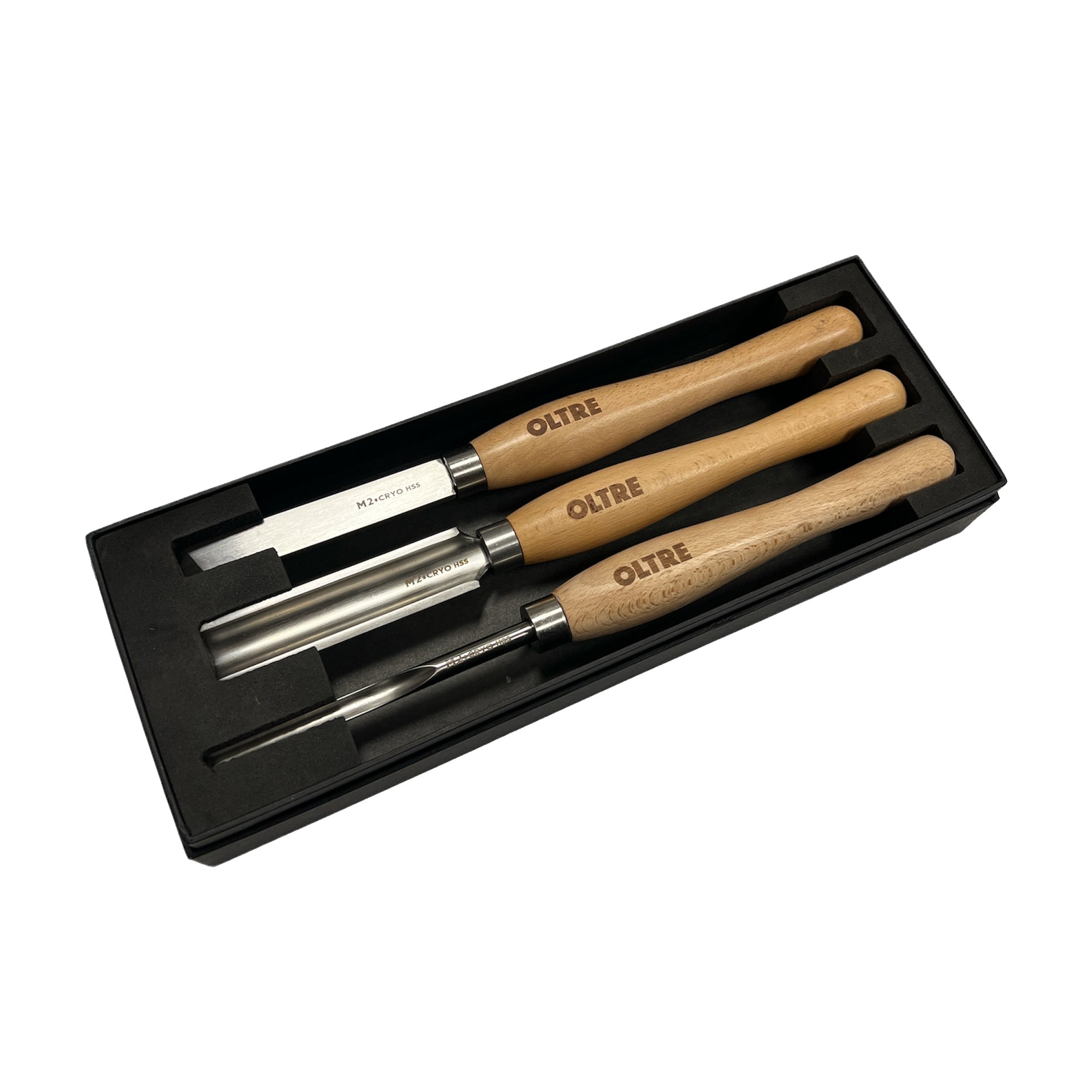3Pce Woodturning Chisel Tool M2 CRYO HSS (Small Turning Tools) Set by Oltre