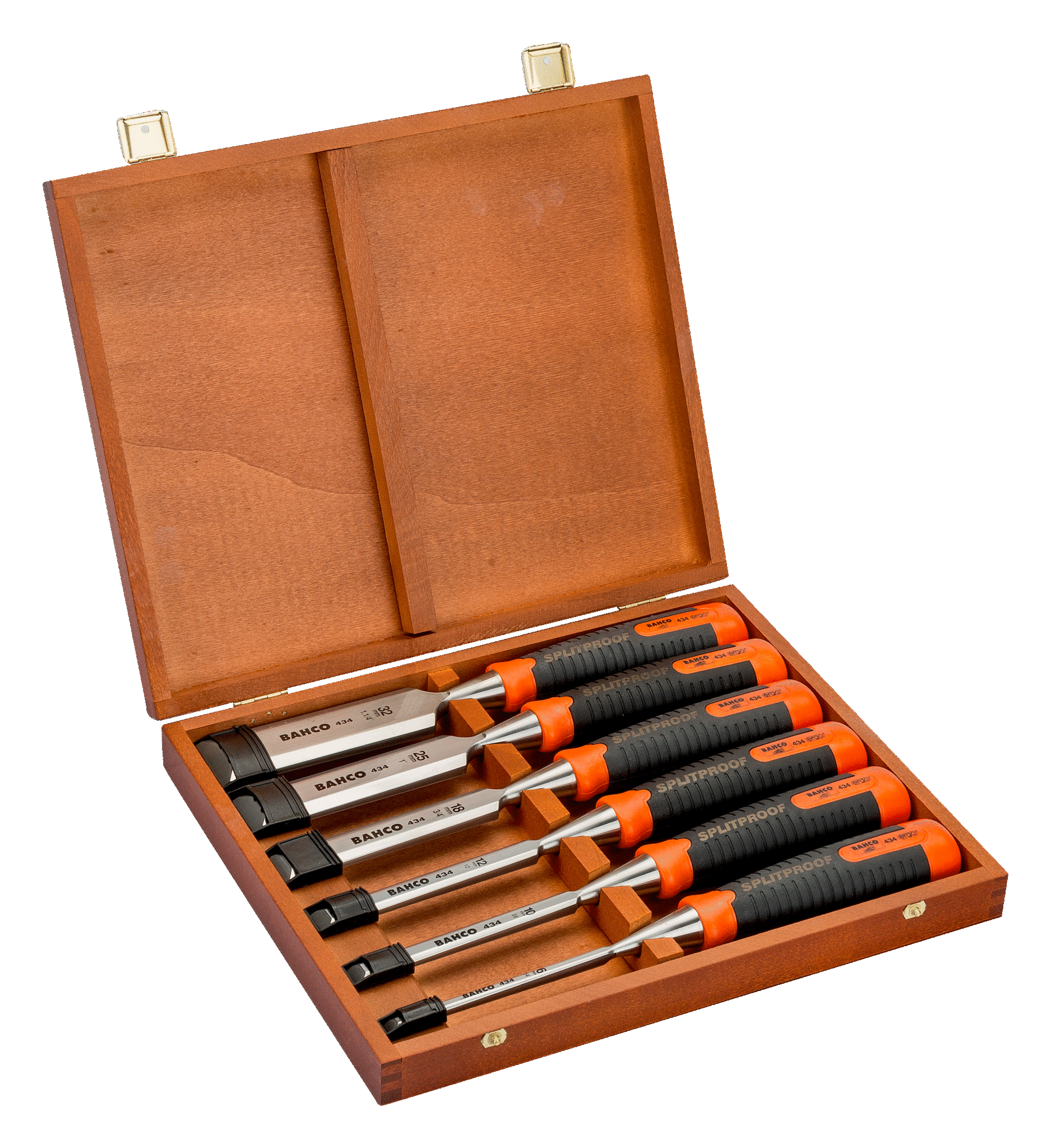 6Pce Woodworking Chisel Set in Wooden Box 434-S6-EUR by Bahco