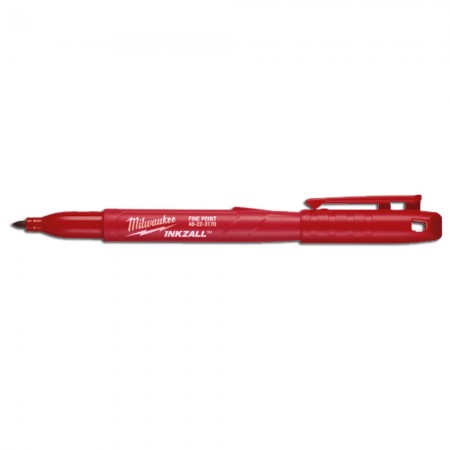 Red Fine Point Marker Pen Inkzall 48-22-3170 by Milwaukee