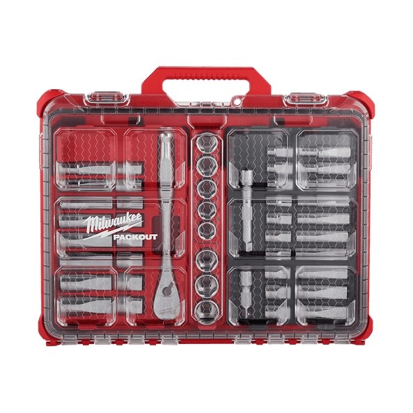 47Pce 1/2" Drive Ratchet & Socket Set With Packout™ 48229487 by Milwaukee