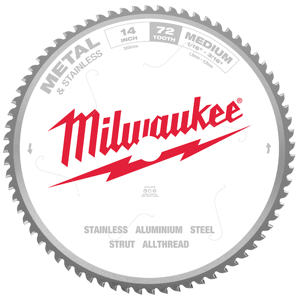 355mm (14") 72T Metal & Stainless Circular Saw Blade 48408505 by Milwaukee