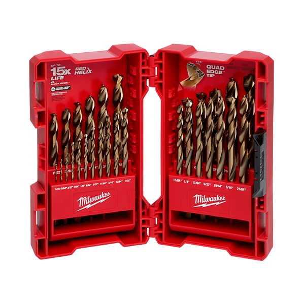 29Pce Red Helix Cobalt Imperial Drill Bit Kit 48892341 by Milwaukee