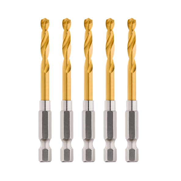 5 Pack 4.2mm SHOCKWAVE™ Red Helix Titanium Drill Bit 48894909 by Milwaukee