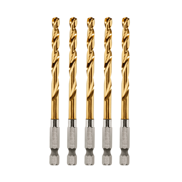 5 Pack 4.8mm SHOCKWAVE™ Red Helix Titanium Drill Bit 48894911 by Milwaukee
