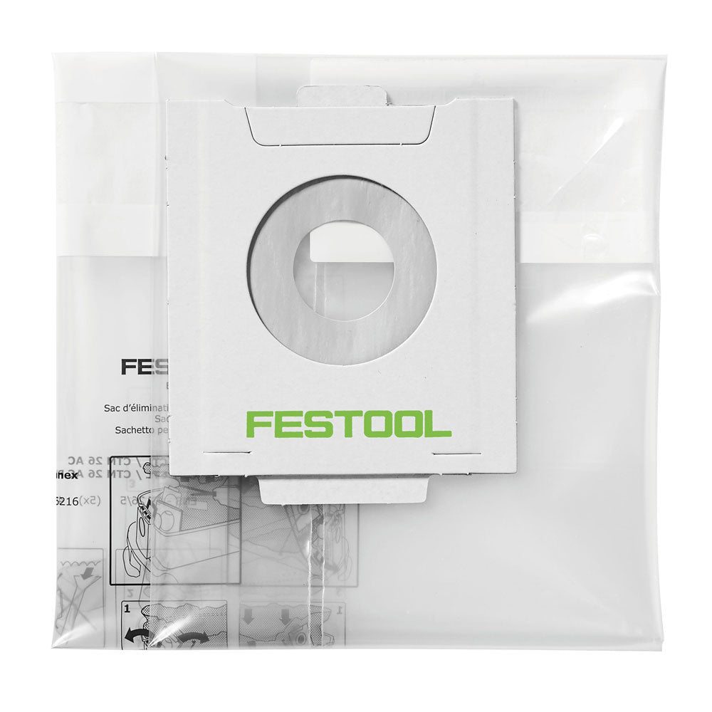 5Pce Replacement Plastic Waste Bags suit CT 48 497540 by Festool