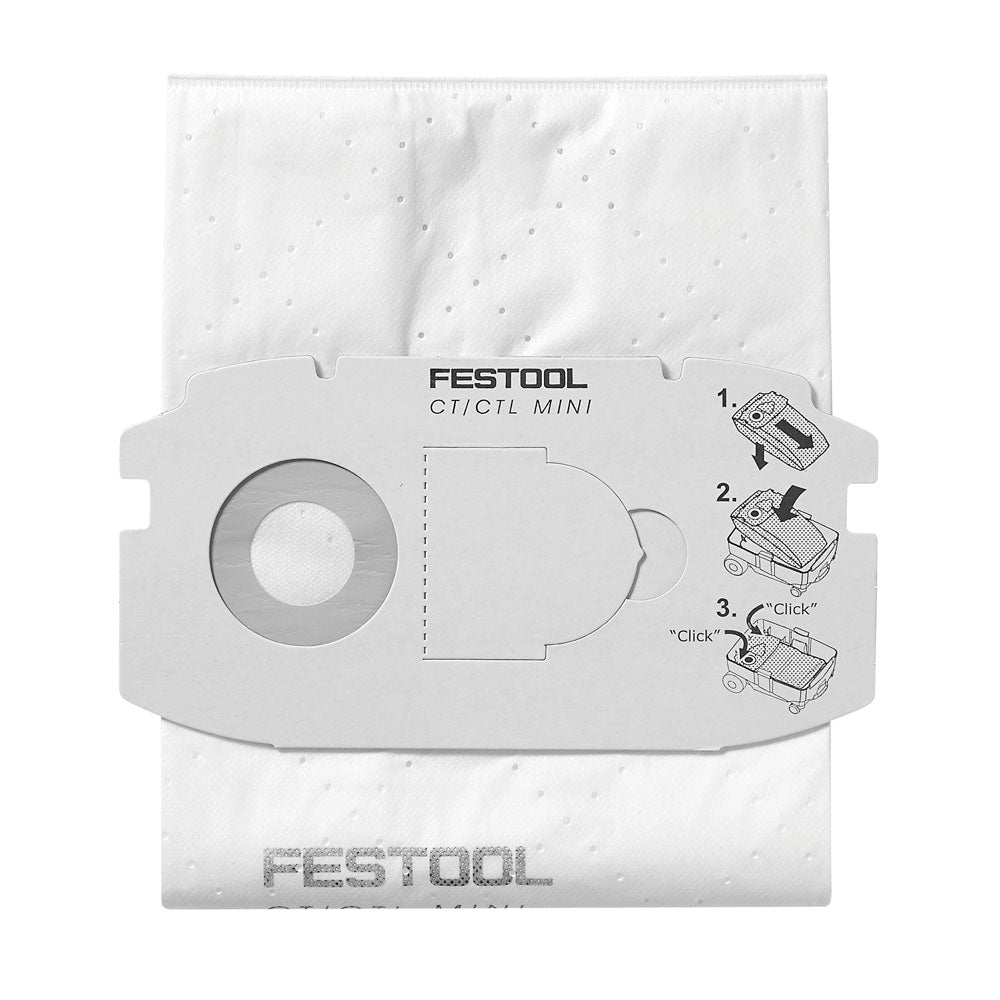 5Pce Replacement Selfclean Filter Bags suit CT MIDI 498411 by Festool