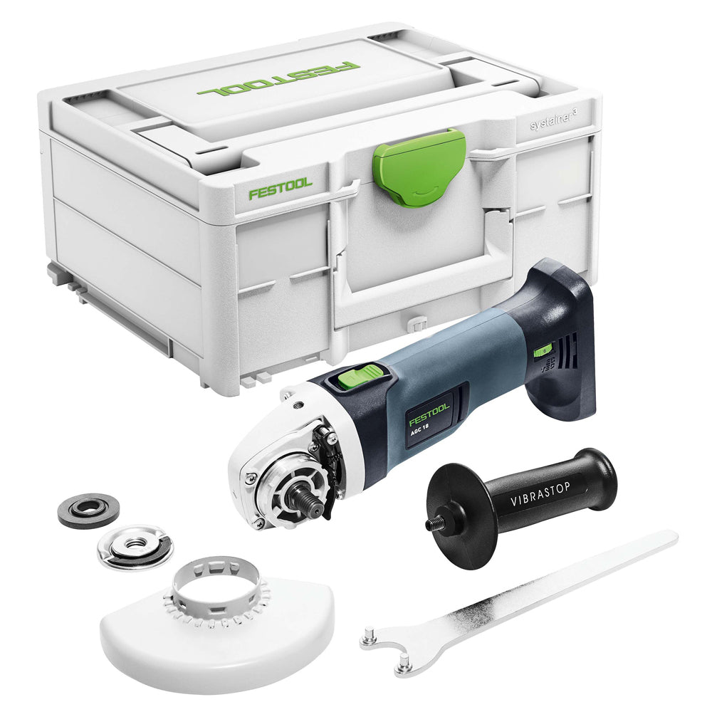 125mm Cordless Angle Grinder Basic Bare (Tool Only) in Systainer AGC 18-125 EB-Basic 576825 by Festool