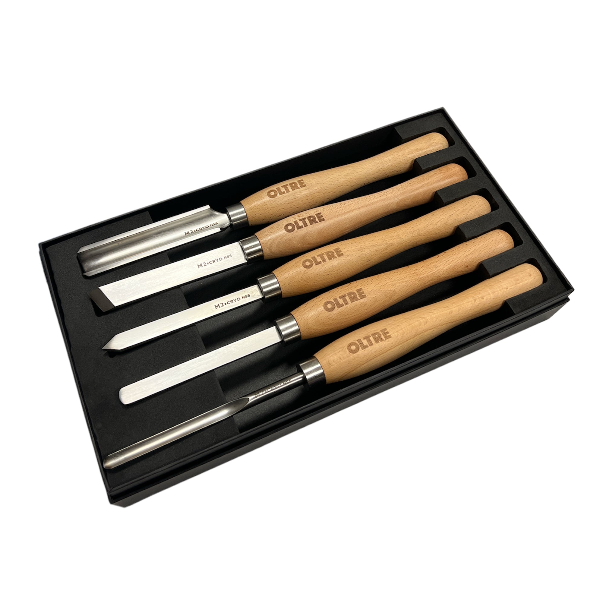5Pce Woodturning Chisel Tool M2 CRYO HSS (5 Small Turning Tool) Set by Oltre