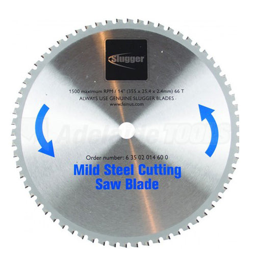 355mm (14") x 25.4mm x 66T Mild Steel Cold Metal Cutting Saw Blade MCBL14 by Slugger