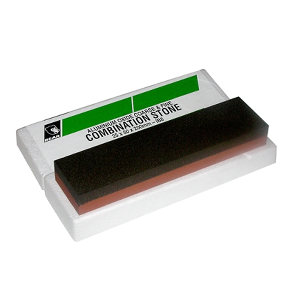 25mm x 50mm x 150mm Quick Sharpening IB8 Aluminium Oxide Combination Coarse & Fine Oil FIlled Bench Stone 66253183013 by Norton