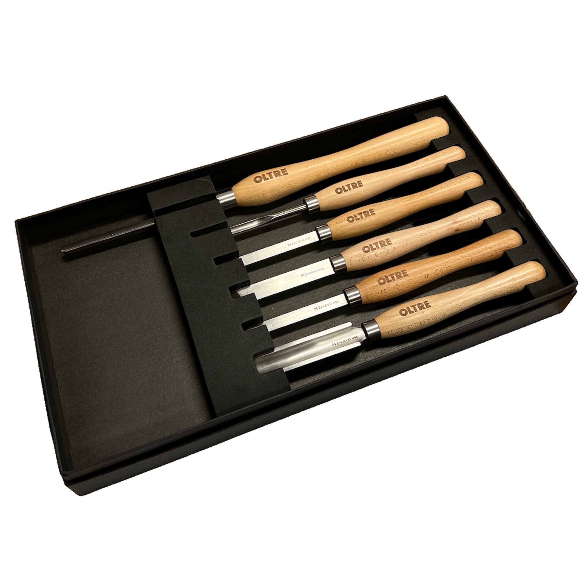 6Pce Woodturning Chisel Tool M2 CRYO HSS (5 Small + 1 Medium Turning Tool) Set by Oltre