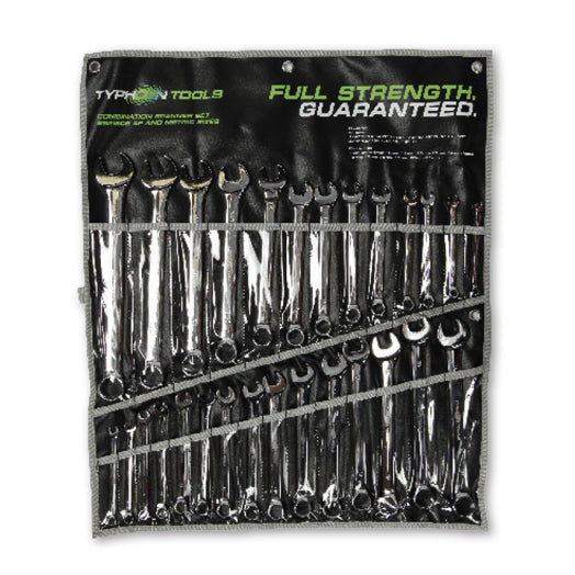 28Pce Metric + Imperial Combination Spanner Set 70020 by Typhoon Tools