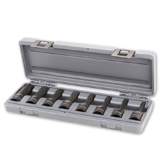8Pce 1/2" Drive 1/4"-3/4" Imperial In Hex Impact Socket Set 72505 by Typhoon Tools
