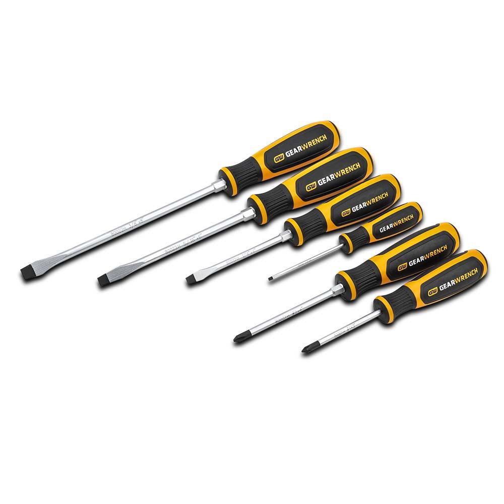 6Pce Phillips / Slotted Dual Material Screwdriver Set 80050H by Gearwrench