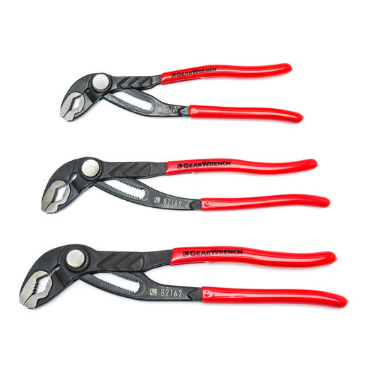 3Pce Push Button Tongue & Groove Plier Set 82118 by Gearwrench