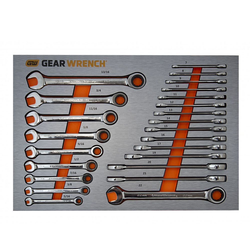 24Pce Ratcheting Metric & SAE Wrench Set 83990 by Gearwrench