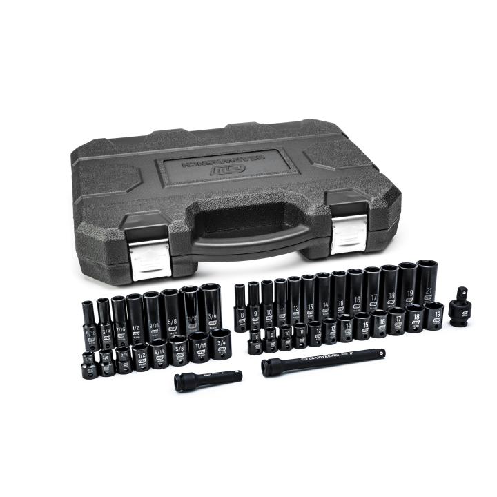 44 Pc 3/8” Drive 6 Point Standard & Deep Impact Metric & SAE Socket Set 84916N by Gearwrench
