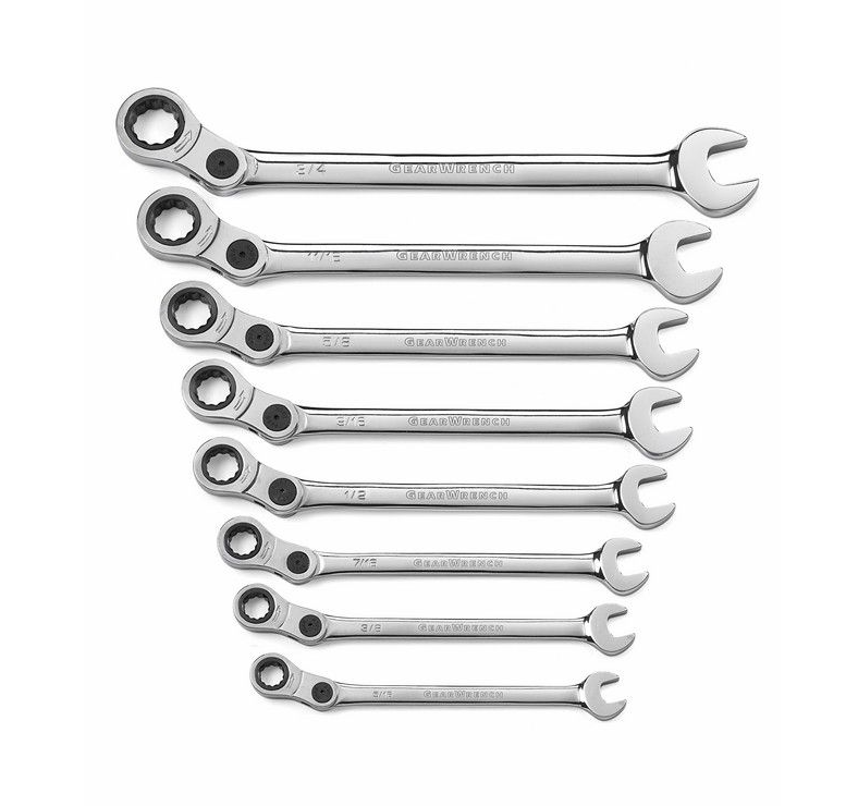 *Shop-Soiled* 8Pce SAE Indexing Ratcheting Wrench Set 85498 by Gearwrench