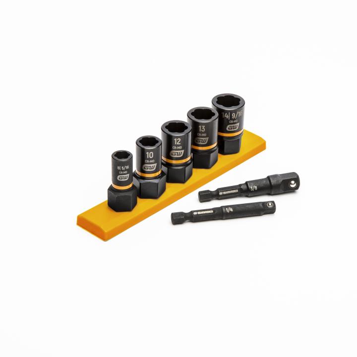 7 Pc 1/4” & 3/8” Drive Metric Bolt Biter™ Impact Extraction Socket Set 87911 by Gearwrench