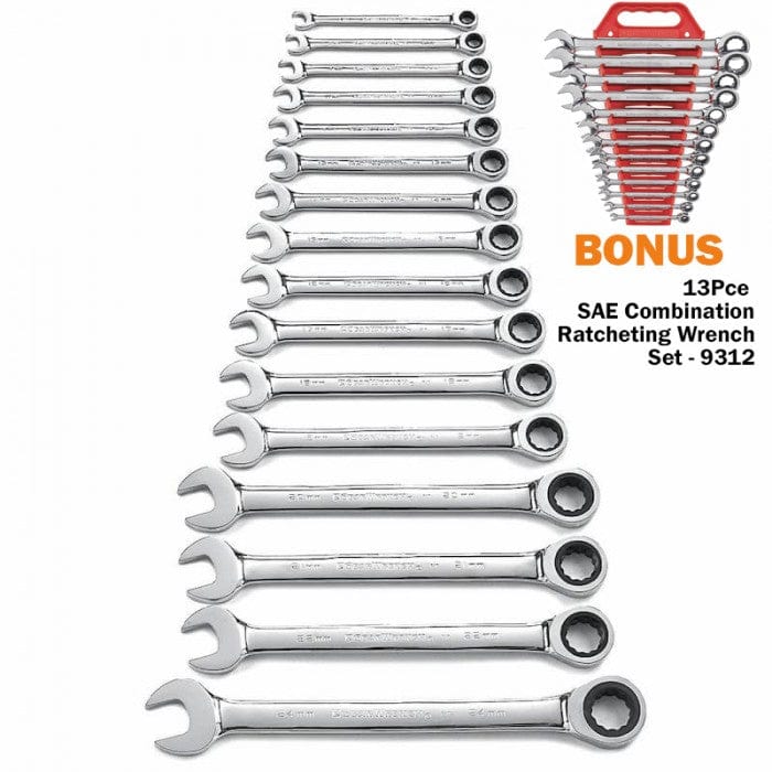 16Pce Combination Metric Wrench Ratcheting Set With Bonus Imperial 13Pce Set 9416B by GEARWRENCH