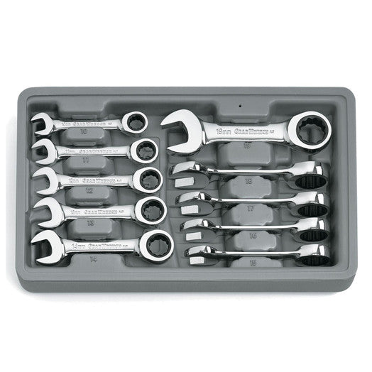 10Pce 12 Point Stubby Ratcheting Wrench Set 9520D by Gearwrench