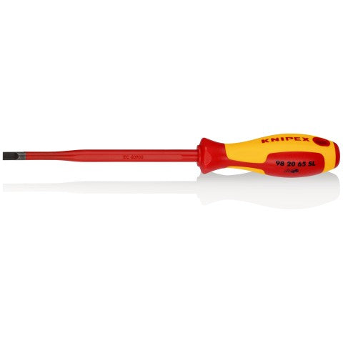6.5mm Slotted Insulated Screwdriver (Slim) 982065SL by Knipex