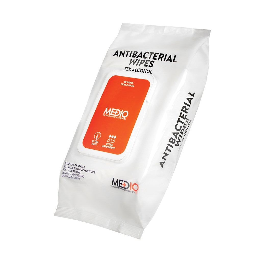 80 Antibacterial Alcohol Wipes ABW80 by Mediq
