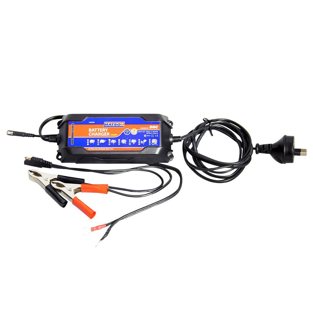Waterproof 12V 5Amp Smart Car Battery Charger AE500E by Matson