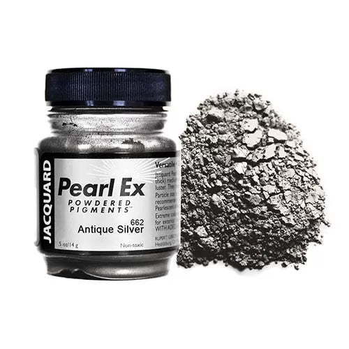 21g 'Antique Silver' 662 Pearl Ex Powdered Pigment by Jacquard