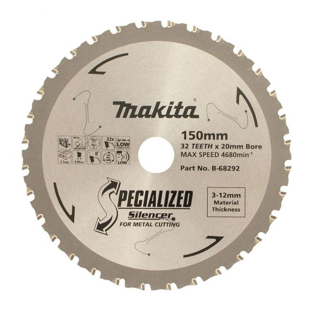 150mm (6") x 20mm x 32T TCT Cold Metal Cutting Saw Blade B-68292 by Makita