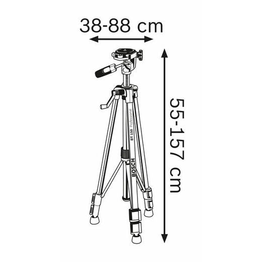 Elevating Aluminium Tripod BT150-1/4 (0601096B00) by Bosch