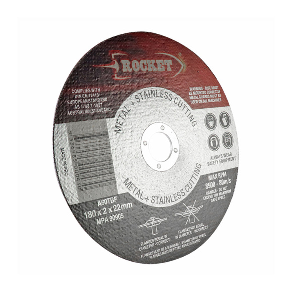 Metal "“ Stainless Steel Abrasive Cutting Disc 180mm (7") x 2mm CDSS180222 By Rocket