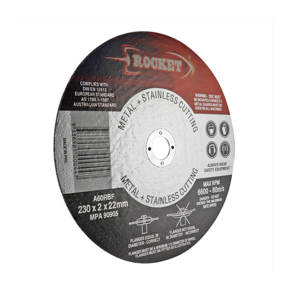 Metal - Stainless Steel Abrasive Cutting Disc 230mm (7") x 2mm CDSS230222 By Rocket