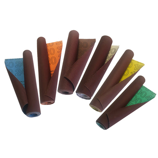 Assorted 6 Pack 300mm x 2m Abrasive / Sandpaper Emery Cloth Rolls MP01 by Colour Coded Grit
