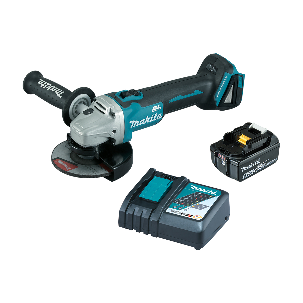 18V 6.0Ah 125mm Brushless Angle Grinder Kit DGA504RGX4 by Makita