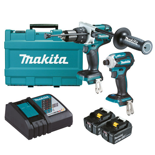 18V 6.0Ah 2Pce Brushless Hammer Drill + Impact Driver Kit DLX2308G by Makita