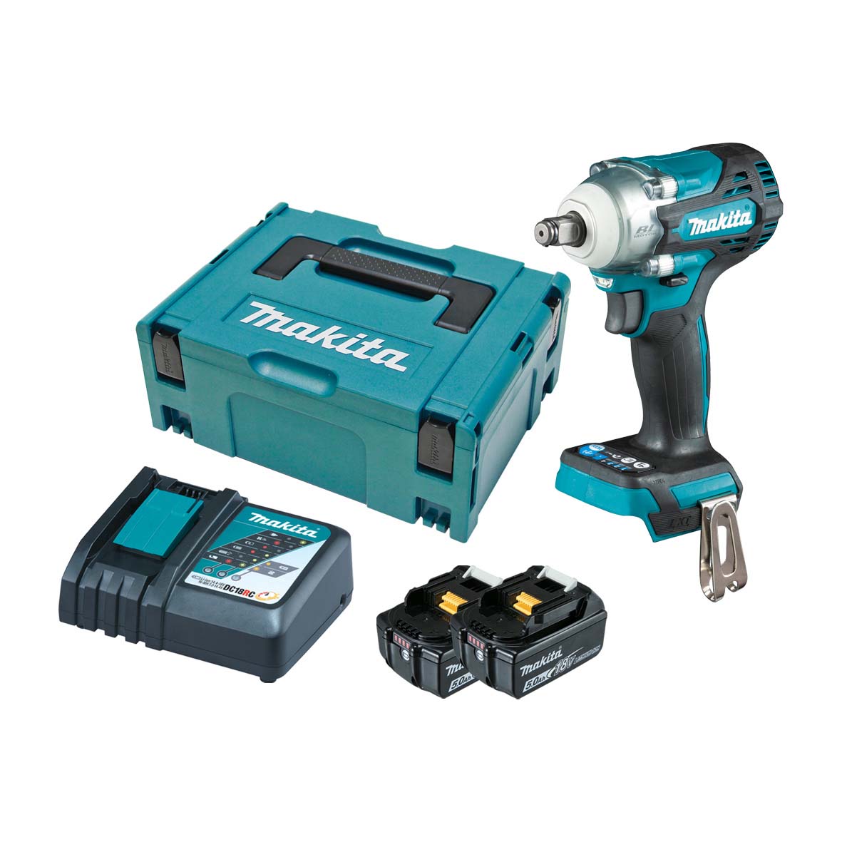 18V 5.0Ah 1/2" Brushless Impact Wrench Kit DTW300RTJ by Makita