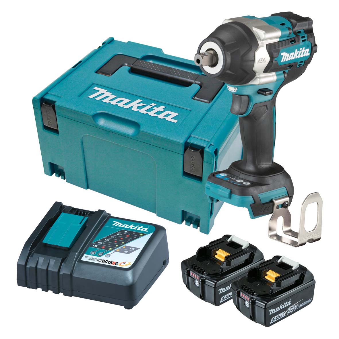 18V 1/2" Brushless Detent Pin Impact Wrench Kit DTW701RTJ by Makita