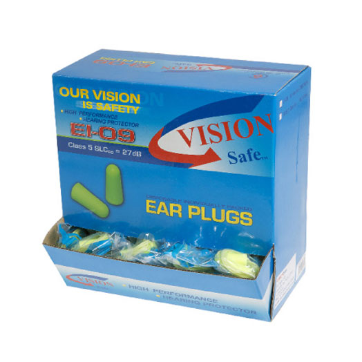 Box of 200 Uncorded Disposable Ear Plugs EI-09 by Vision Safe