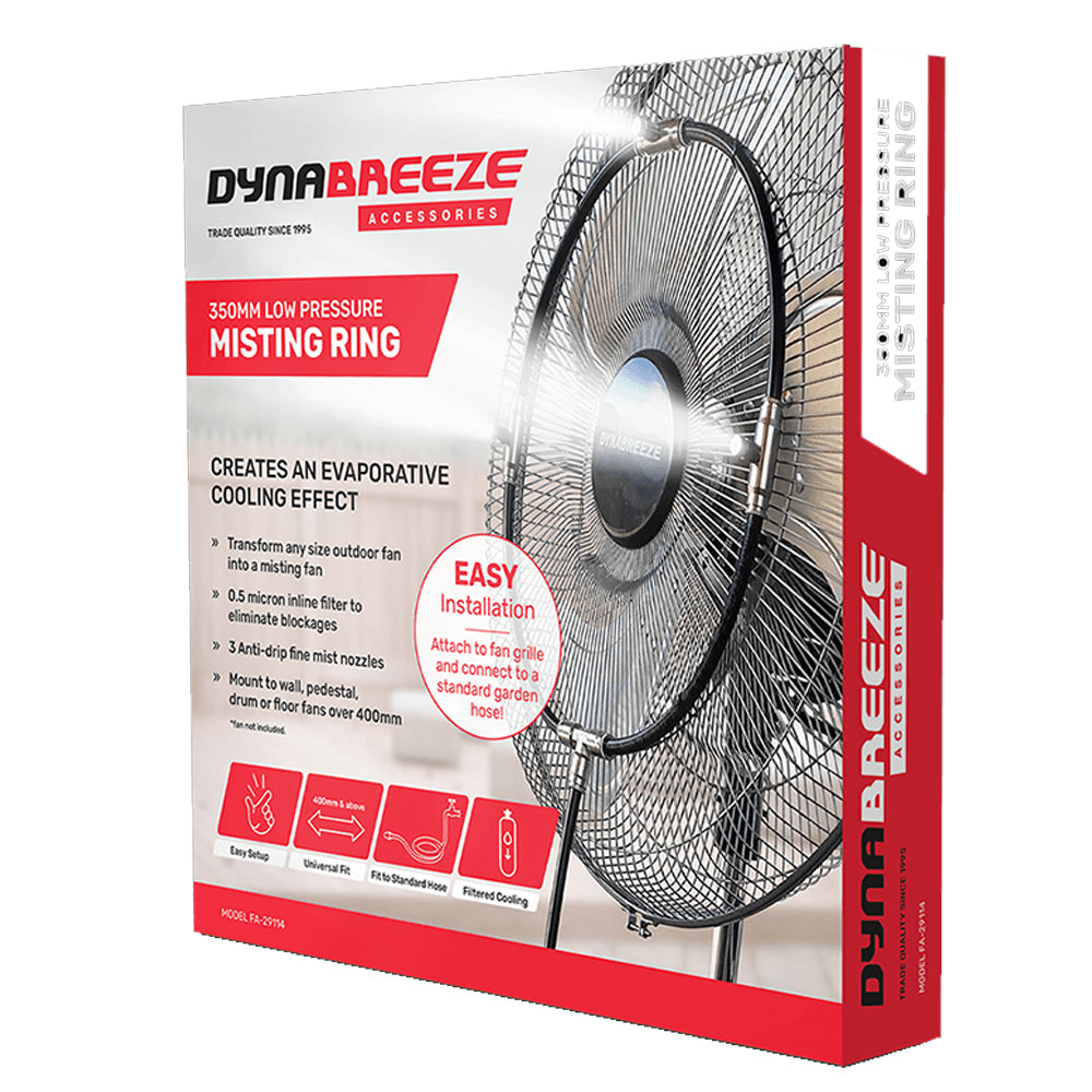 Low Pressure Misting Ring Kit suit Fans over 400mm FA-29114 by Dynabreeze