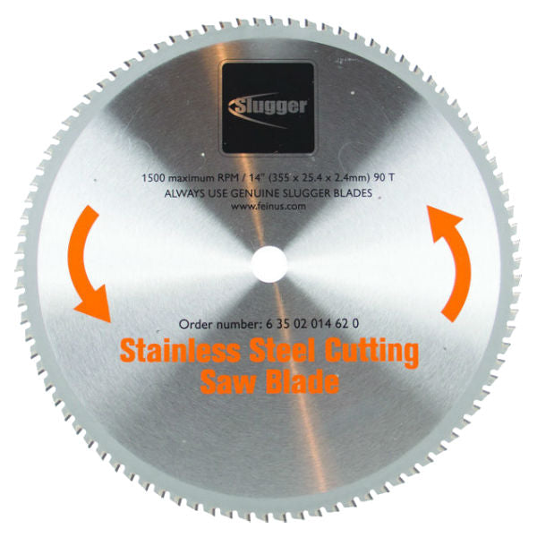 355mm (14") x 25.4 x 2.4mm x 66T Stainless Steel Metal Cut Off Saw Blade 63502014620 by Slugger