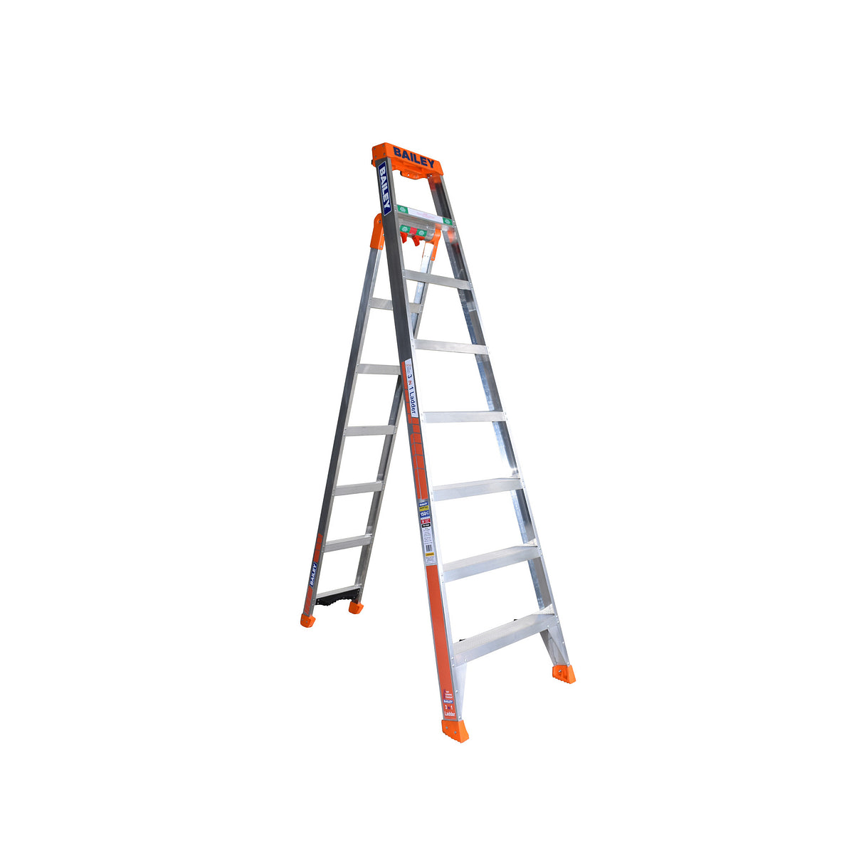Bailey 3-in-1 Step Leaning Straight Ladder 1.8m, 2.1m, 2.4m 150kg FS1386 by Bailey