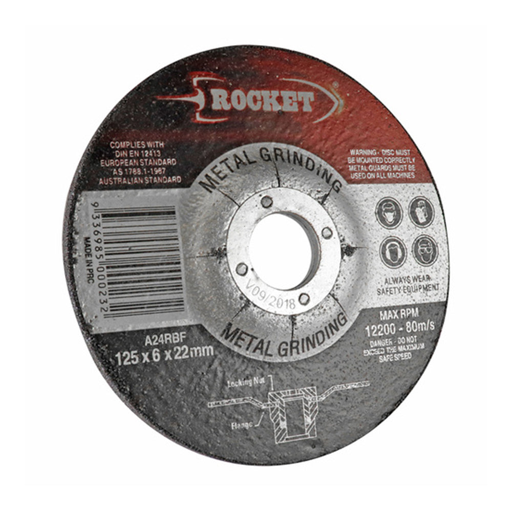 Metal "“ Stainless Steel Abrasive Grinding Disc 180mm (7") x 6mm GDM180622 By Rocket