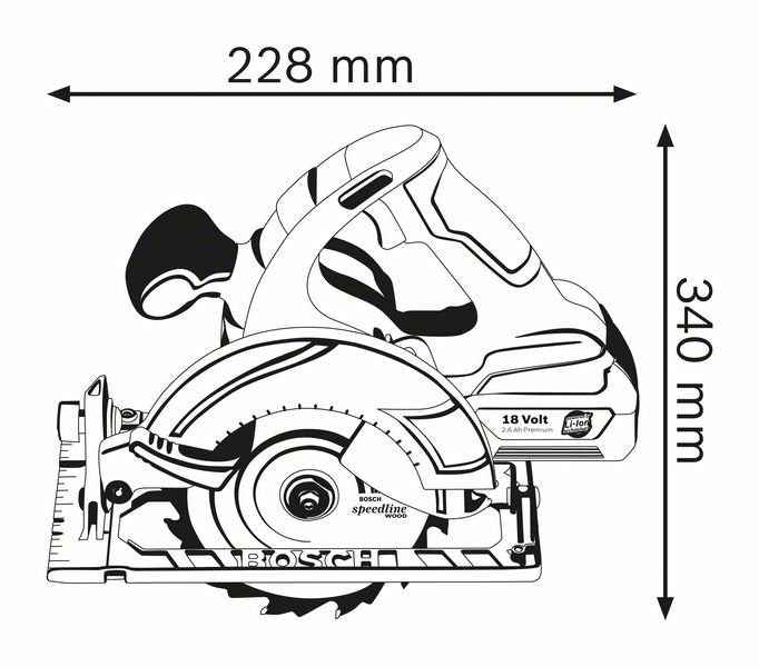 18V 165mm Circular Saw GKS18V-LIBB (060166H040) by Bosch