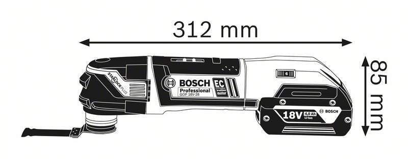 18V Multi Tool Bare (Tool Only) GOP18V-28 (06018B6040) by Bosch