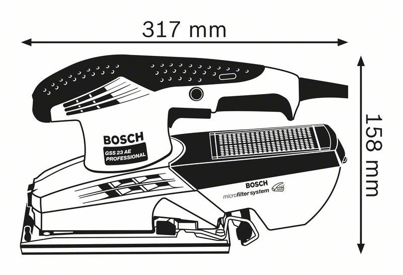 190W Orbital Sander GSS23AE (0601070740) by Bosch
